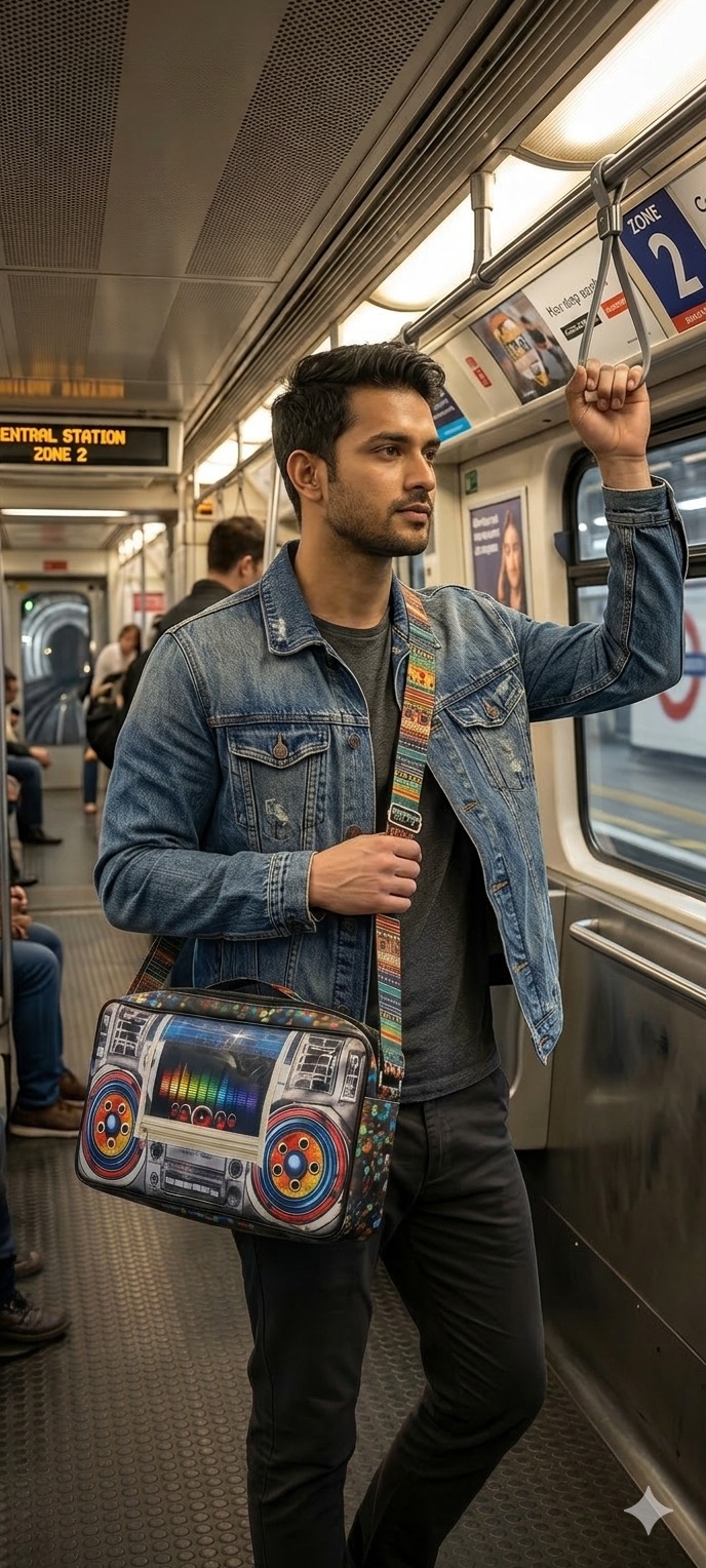 Boombox-Style Waterproof Bag with Bluetooth Speakers & LED Lights (25L, Laptop Compartment)